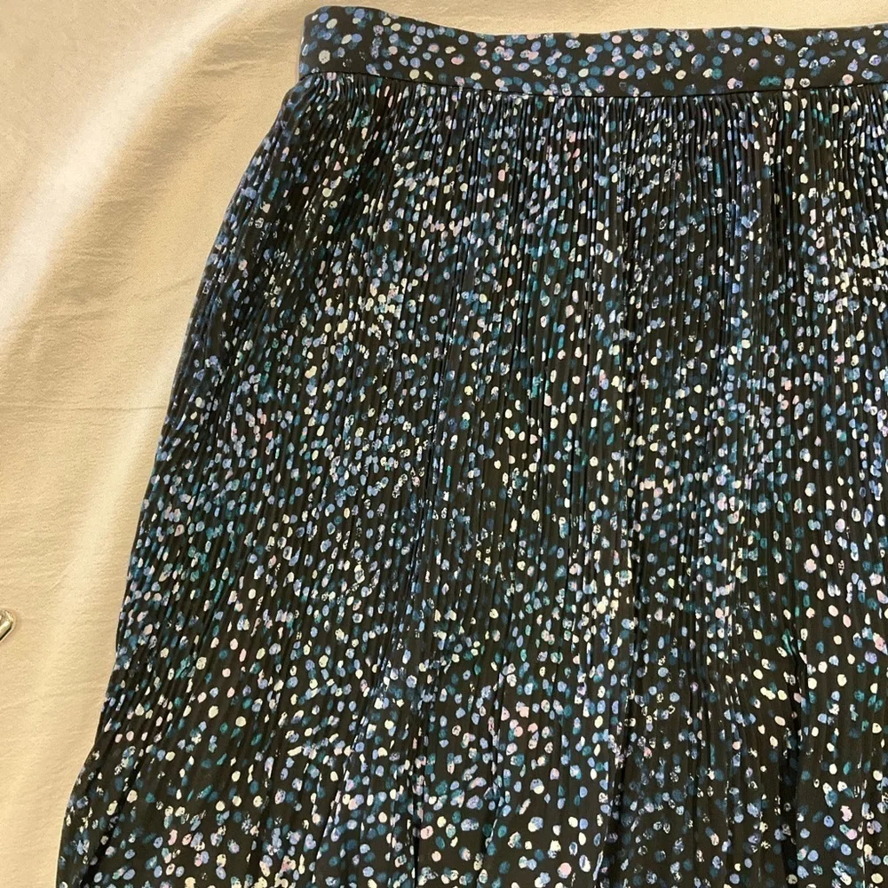 Banana Republic Navy Polka Dot Plisse Mini Skirt Lined Size 4